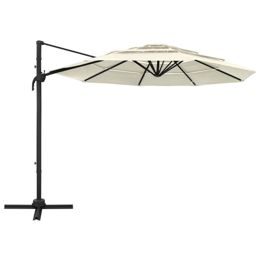 vidaXL Garden Parasol | Sand | Polyester, Powder-Coated Aluminium | Large