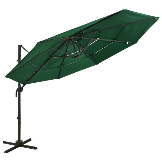 vidaXL Garden Parasol | Green | Polyester | 3x3 m Large | Foldable