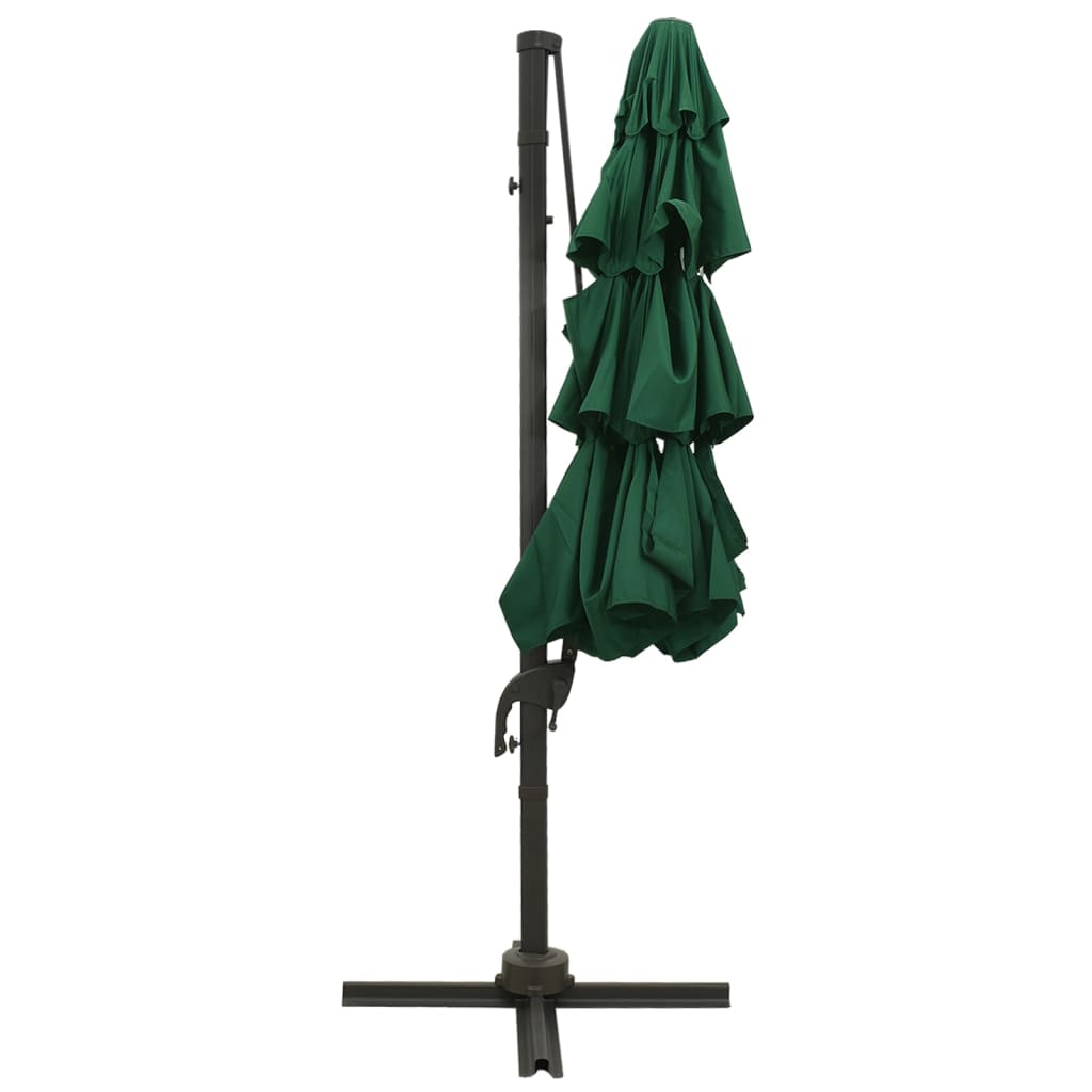 vidaXL Garden Parasol | Green | Polyester | 3x3 m Large | Foldable