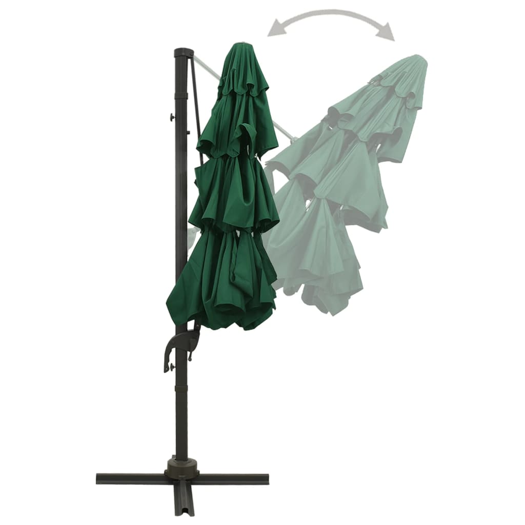 vidaXL Garden Parasol | Green | Polyester | 3x3 m Large | Foldable
