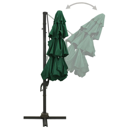 vidaXL Garden Parasol | Green | Polyester | 3x3 m Large | Foldable