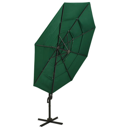 vidaXL Garden Parasol | Green | Polyester | 3x3 m Large | Foldable
