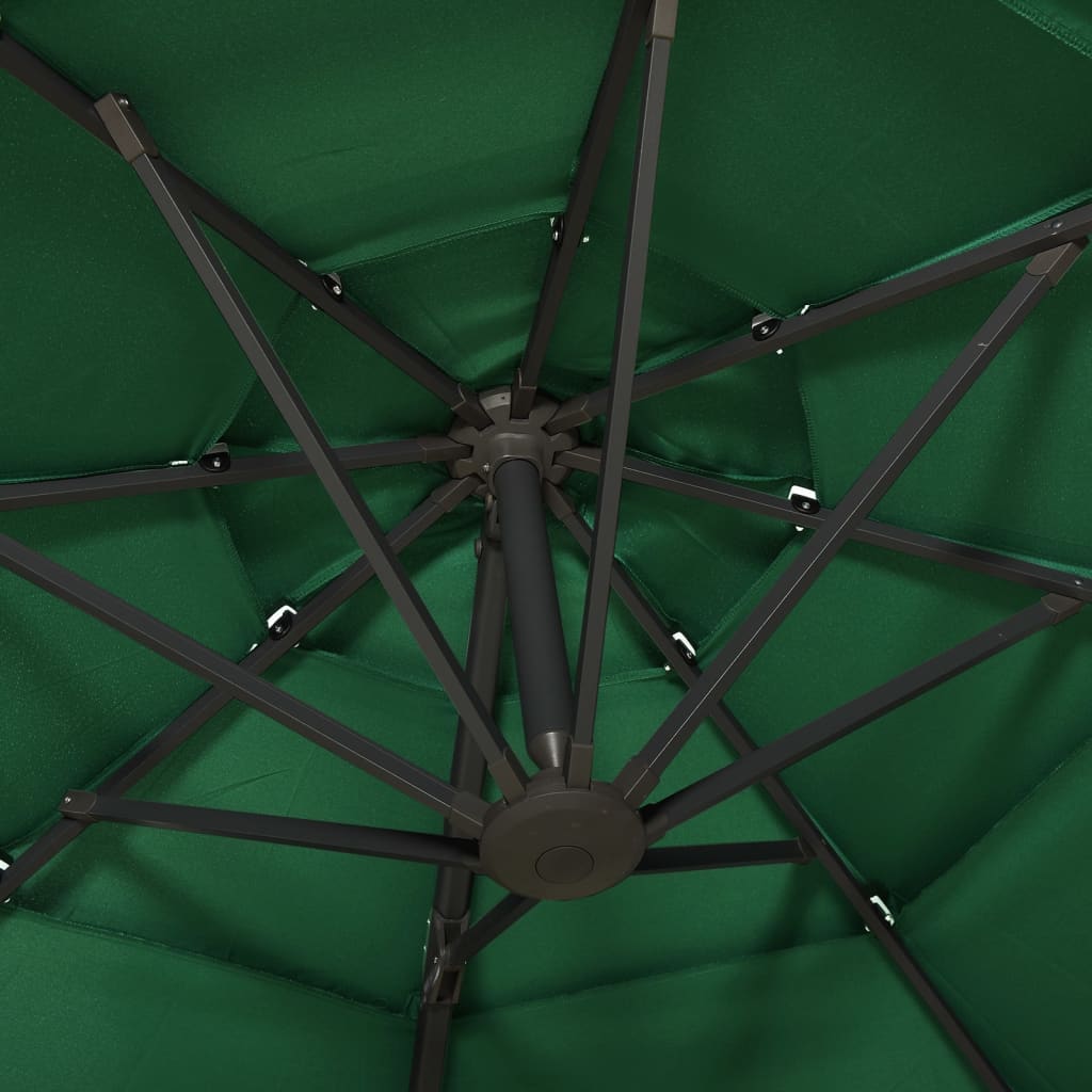 vidaXL Garden Parasol | Green | Polyester | 3x3 m Large | Foldable