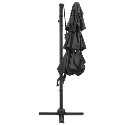 vidaXL Garden Parasol | Anthracite | Polyester, Powder-Coated Aluminium | 3x3 m