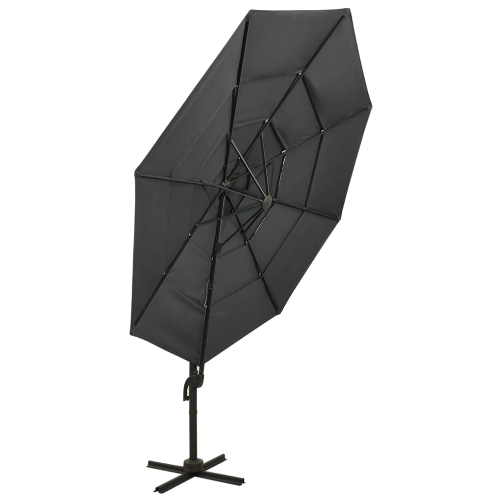 vidaXL Garden Parasol | Anthracite | Polyester, Powder-Coated Aluminium | 3x3 m
