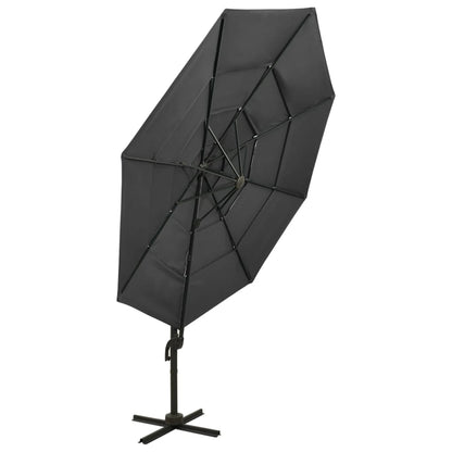 vidaXL Garden Parasol | Anthracite | Polyester, Powder-Coated Aluminium | 3x3 m