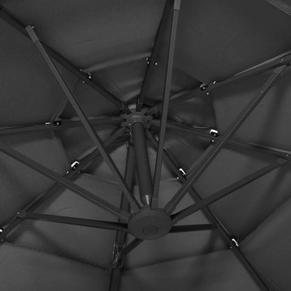 vidaXL Garden Parasol | Anthracite | Polyester, Powder-Coated Aluminium | 3x3 m