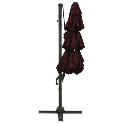 vidaXL Garden Parasol | Bordeaux Red | Polyester | 3x3 metres | Collapsible