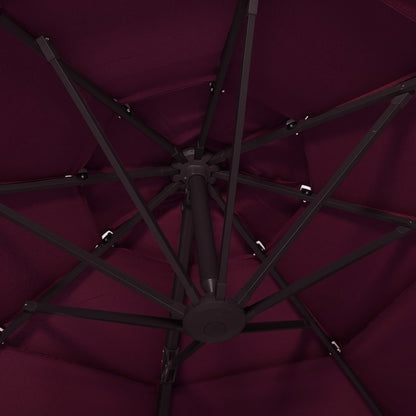 vidaXL Garden Parasol | Bordeaux Red | Polyester | 3x3 metres | Collapsible