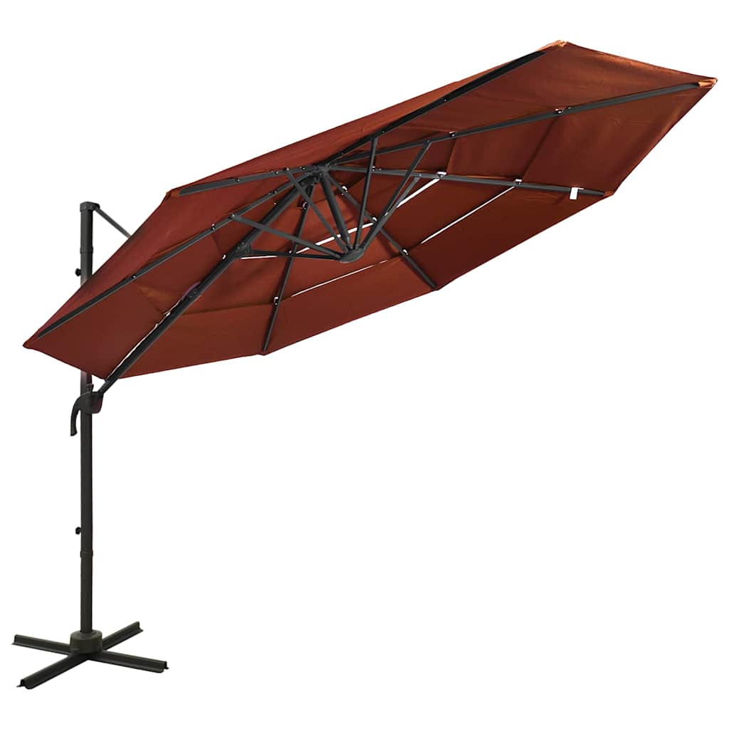 vidaXL Garden Parasol | Terracotta | Polyester, Powder-Coated Aluminium | Large