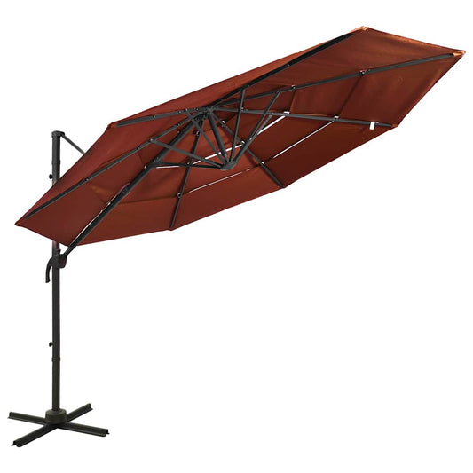 vidaXL Garden Parasol | Terracotta | Polyester, Powder-Coated Aluminium | Large