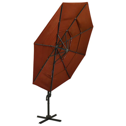 vidaXL Garden Parasol | Terracotta | Polyester, Powder-Coated Aluminium | Large