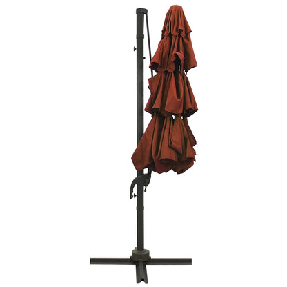 vidaXL Garden Parasol | Terracotta | Polyester, Powder-Coated Aluminium | Large