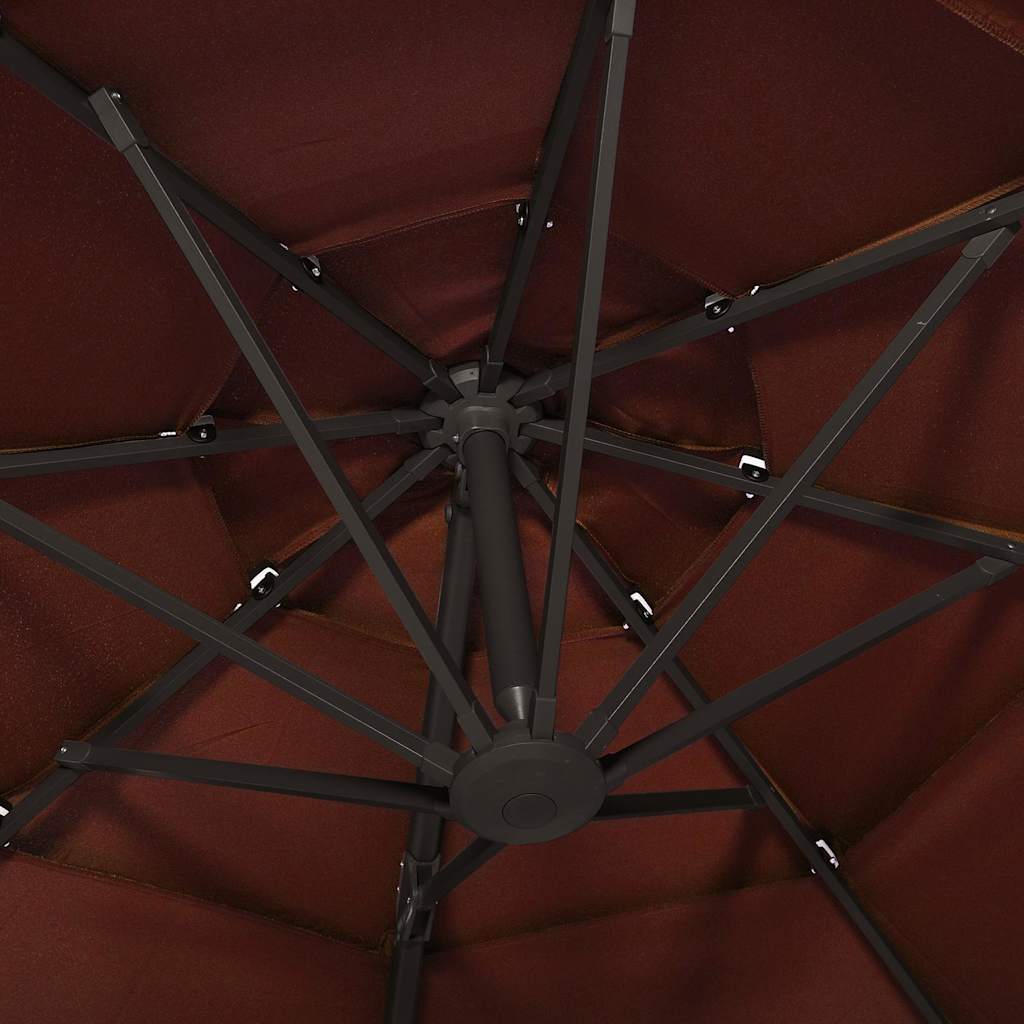 vidaXL Garden Parasol | Terracotta | Polyester, Powder-Coated Aluminium | Large