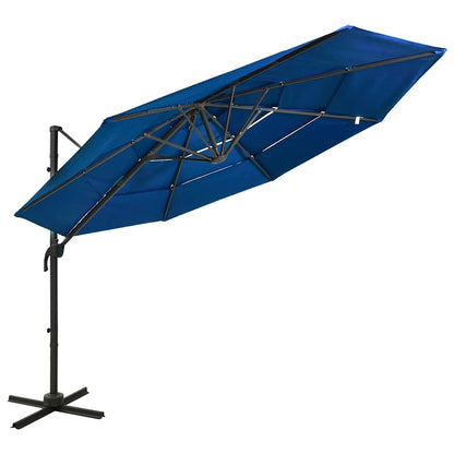 vidaXL Parasol | Azure Blue | Polyester | 3x3 m | Tiltable | Garden Parasol