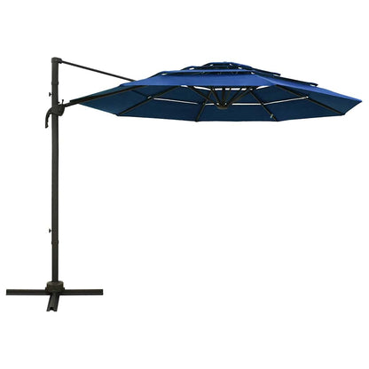 vidaXL Parasol | Azure Blue | Polyester | 3x3 m | Tiltable | Garden Parasol