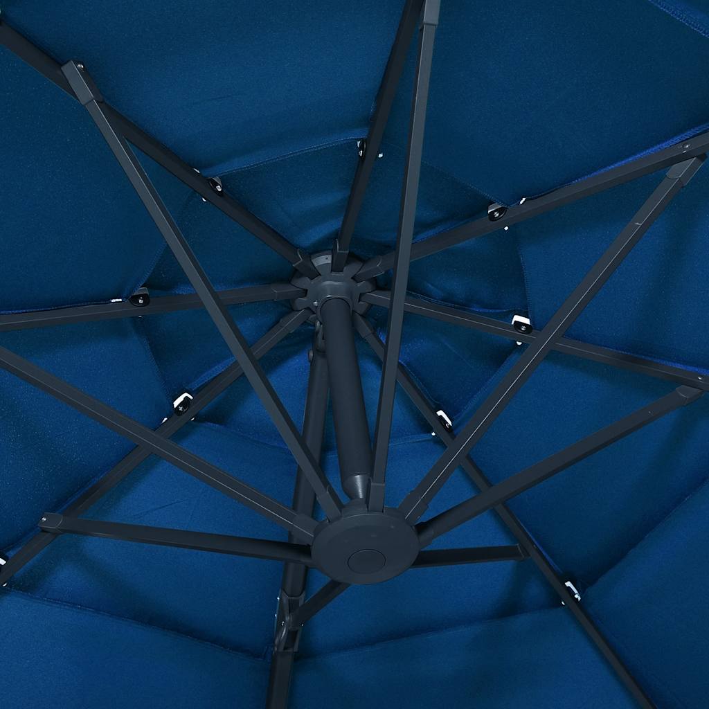vidaXL Parasol | Azure Blue | Polyester | 3x3 m | Tiltable | Garden Parasol