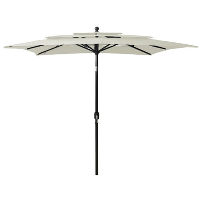 vidaXL Parasol | Sand | Polyester | 2.5 m x 2.5 m | UV-resistant materials