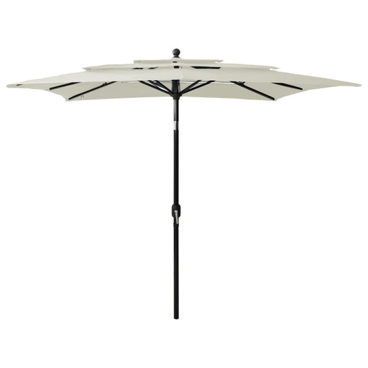 vidaXL Parasol | Sand | Polyester | 2.5 m x 2.5 m | UV-resistant materials