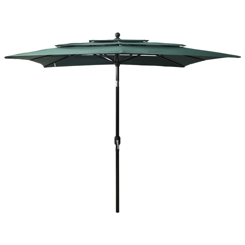 vidaXL Parasol | Green | Polyester, Powder-Coated Aluminium | 2.5 x 2.5 m