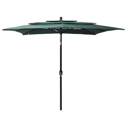 vidaXL Parasol | Green | Polyester, Powder-Coated Aluminium | 2.5 x 2.5 m