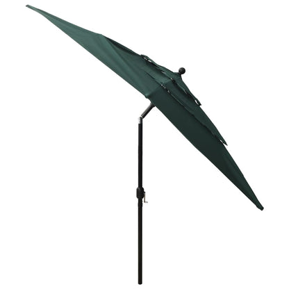 vidaXL Parasol | Green | Polyester, Powder-Coated Aluminium | 2.5 x 2.5 m