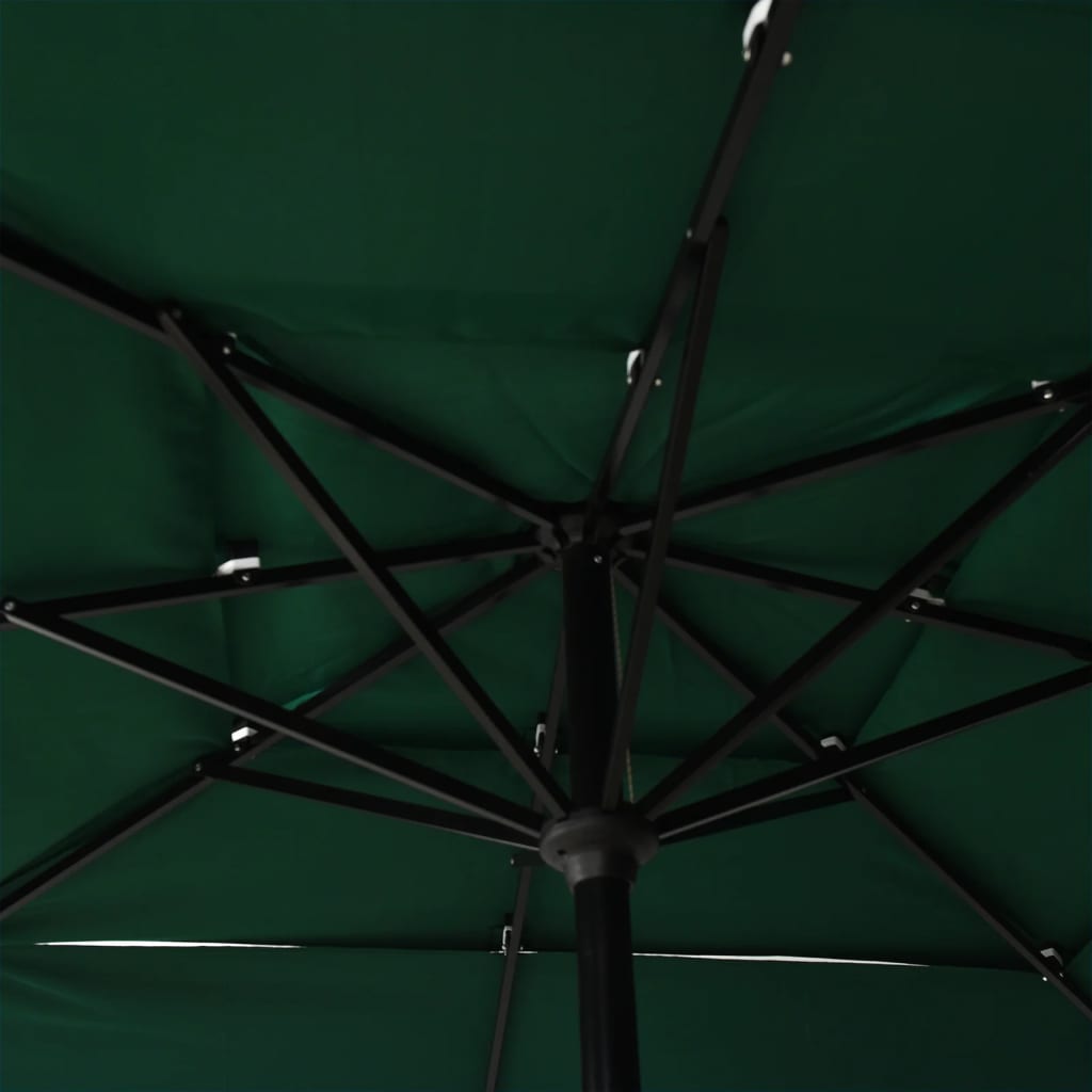 vidaXL Parasol | Green | Polyester, Powder-Coated Aluminium | 2.5 x 2.5 m