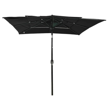 vidaXL Parasol | Black | Polyester | 2.5 metres | Foldable | Garden Parasol