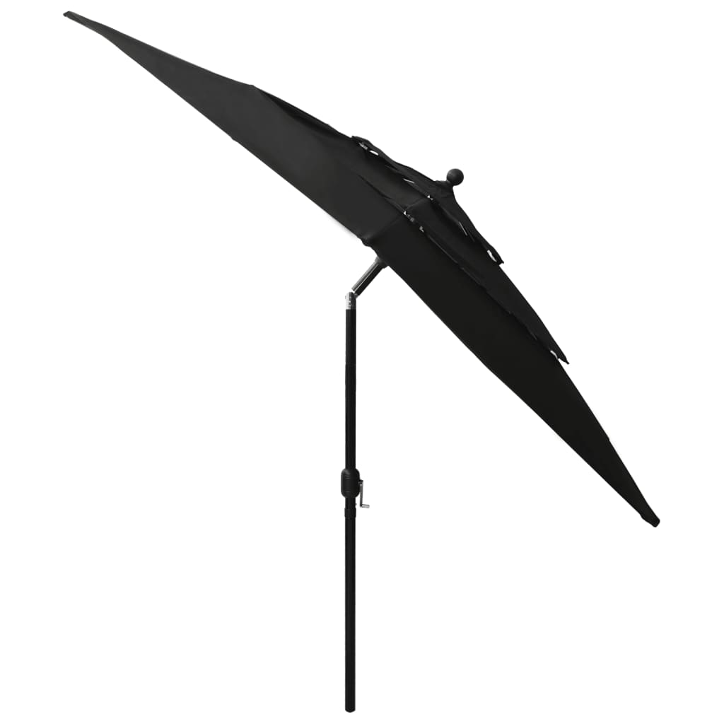 vidaXL Parasol | Black | Polyester | 2.5 metres | Foldable | Garden Parasol