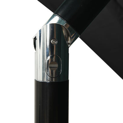 vidaXL Parasol | Black | Polyester | 2.5 metres | Foldable | Garden Parasol