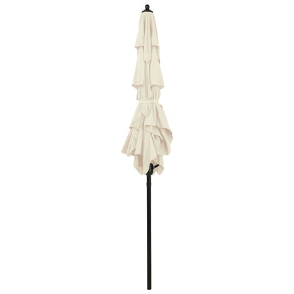 vidaXL Parasol | Sand | Polyester | 2m x 2m | Collapsible | Garden Parasol