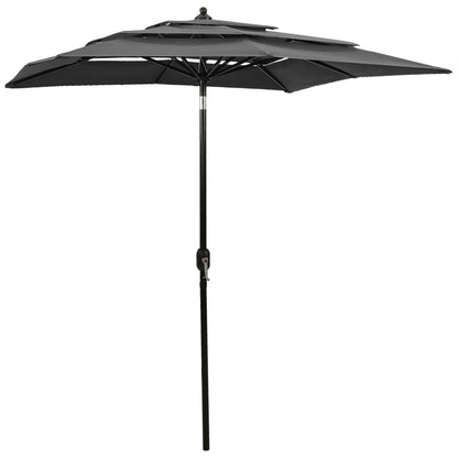 vidaXL Parasol | Anthracite | Polyester | 2x2 m | Foldable | Garden Parasol
