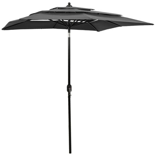 vidaXL Parasol | Anthracite | Polyester | 2x2 m | Foldable | Garden Parasol