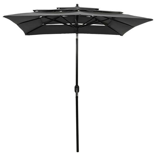 vidaXL Parasol | Anthracite | Polyester | 2x2 m | Foldable | Garden Parasol