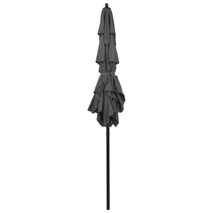 vidaXL Parasol | Anthracite | Polyester | 2x2 m | Foldable | Garden Parasol