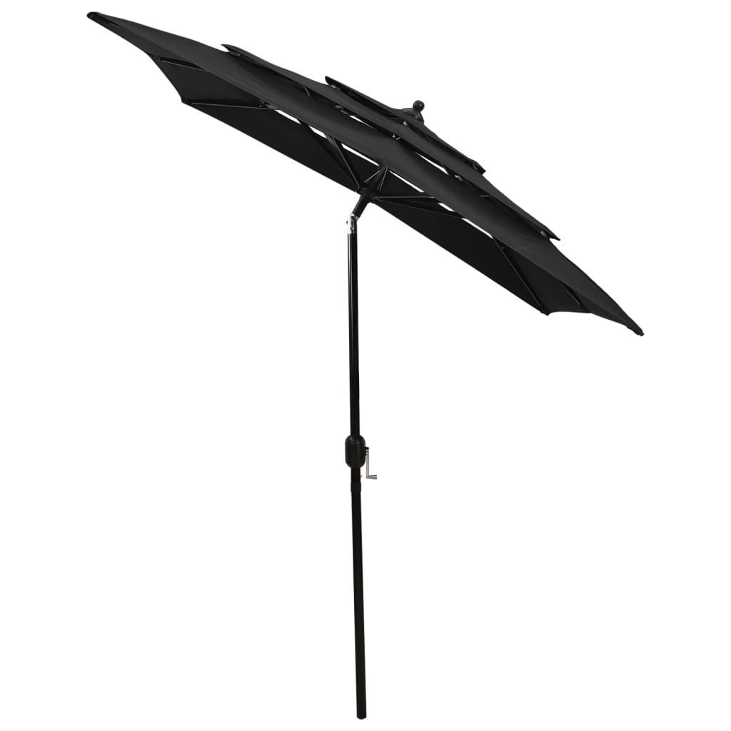 vidaXL Parasol | Black | Polyester | 2x2 m | Foldable | Parasol | Square