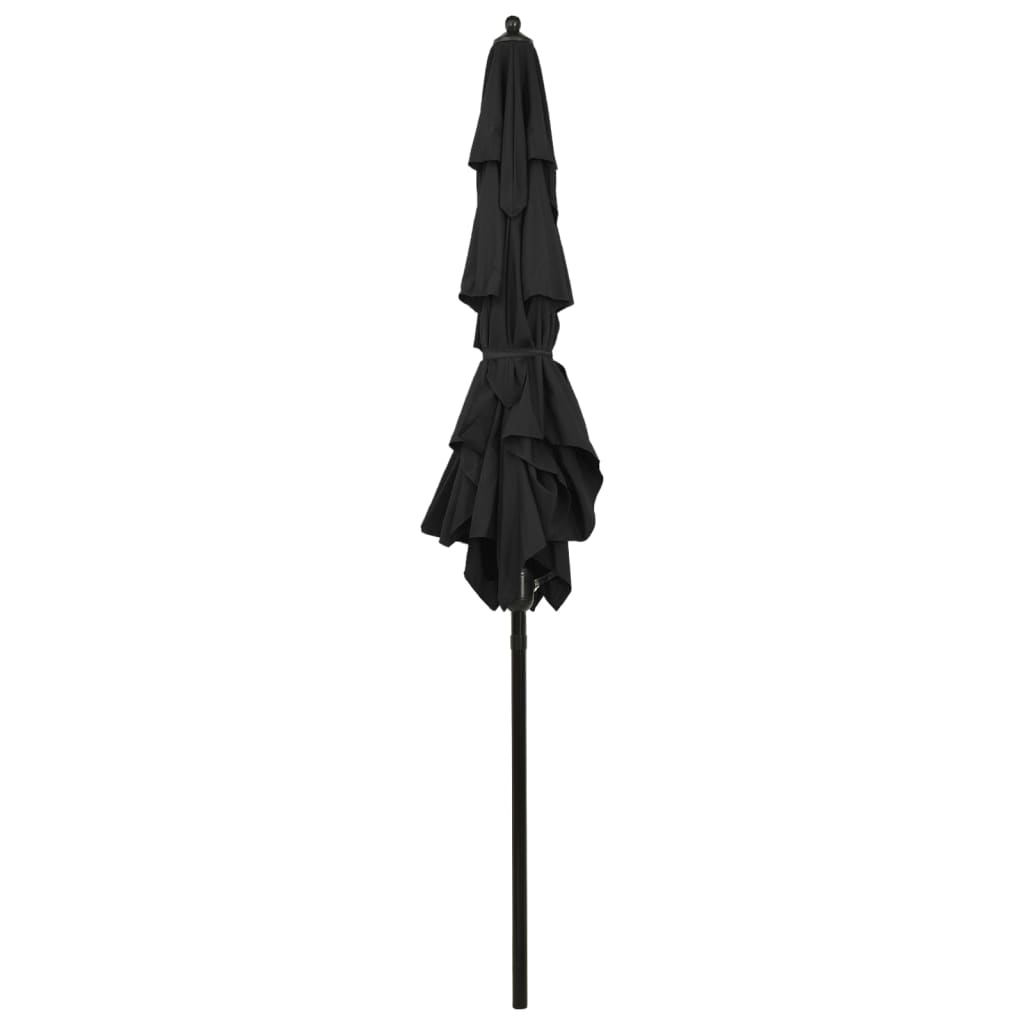 vidaXL Parasol | Black | Polyester | 2x2 m | Foldable | Parasol | Square