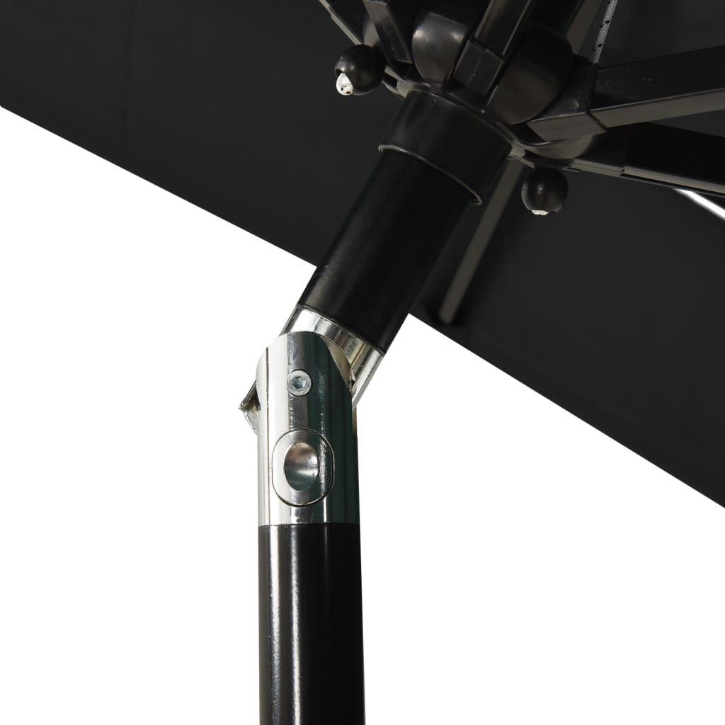 vidaXL Parasol | Black | Polyester | 2x2 m | Foldable | Parasol | Square