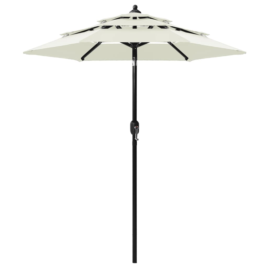 vidaXL Parasol | Sand | Powder-Coated Aluminium, UV-Protected Polyester
