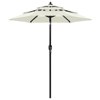 vidaXL Parasol | Sand | Powder-Coated Aluminium, UV-Protected Polyester