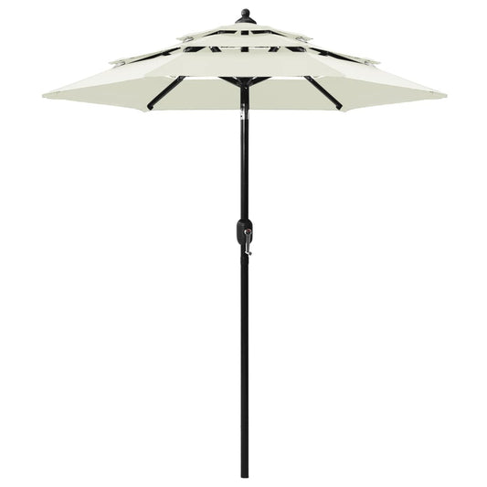 vidaXL Parasol | Sand | Powder-Coated Aluminium, UV-Protected Polyester