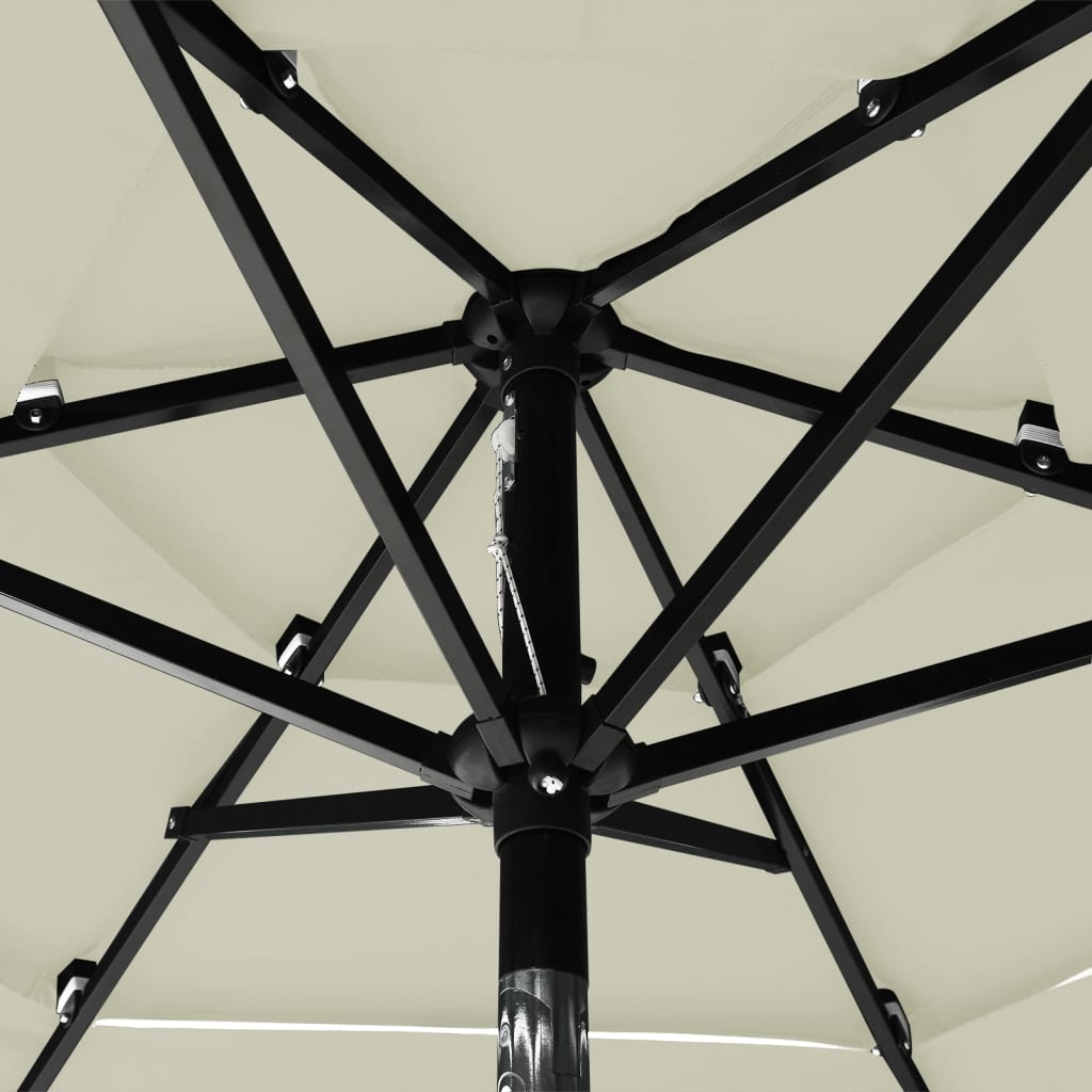 vidaXL Parasol | Sand | Powder-Coated Aluminium, UV-Protected Polyester