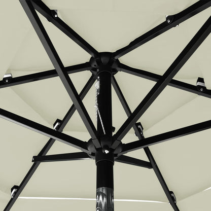 vidaXL Parasol | Sand | Powder-Coated Aluminium, UV-Protected Polyester
