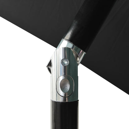 vidaXL 3-Tier Garden Parasol with Aluminium Pole Black 2 m