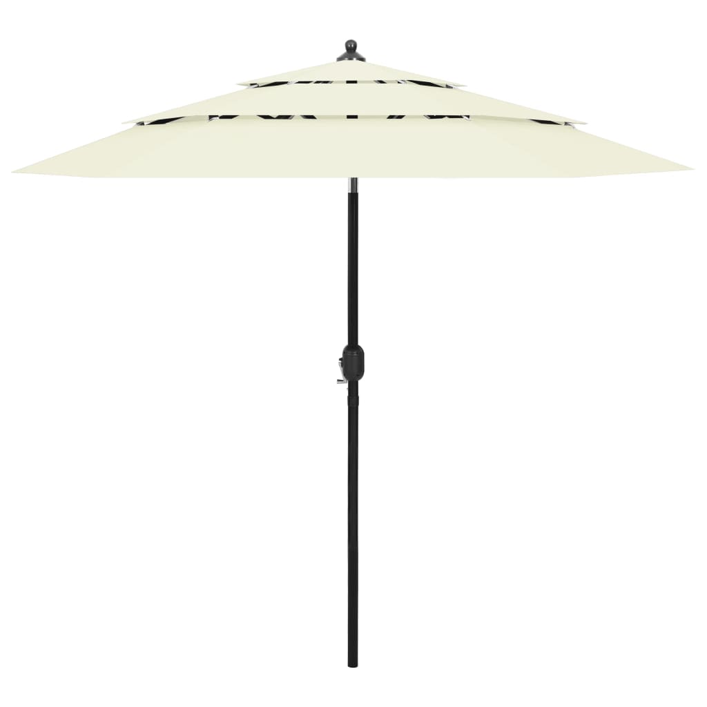 vidaXL Parasol | Sand | Polyester, Powder-coated Aluminium | Medium | Foldable