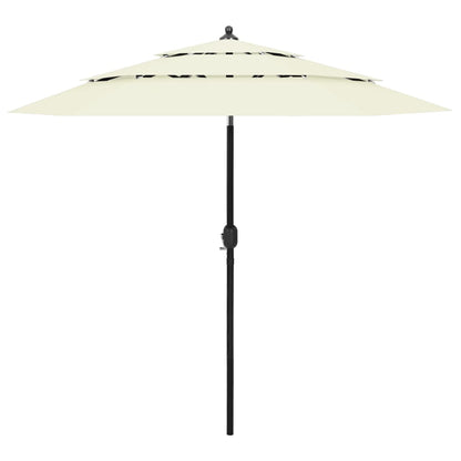 vidaXL Parasol | Sand | Polyester, Powder-coated Aluminium | Medium | Foldable