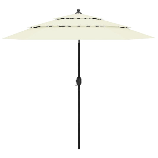 vidaXL Parasol | Sand | Polyester, Powder-coated Aluminium | Medium | Foldable