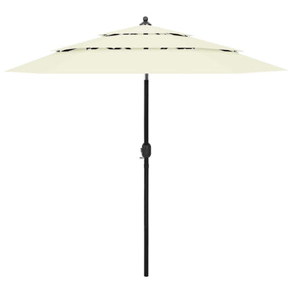 vidaXL 3-Tier Garden Parasol with Aluminium Pole Sand 2.5 m