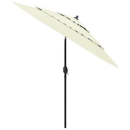 vidaXL Parasol | Sand | Polyester, Powder-coated Aluminium | Medium | Foldable