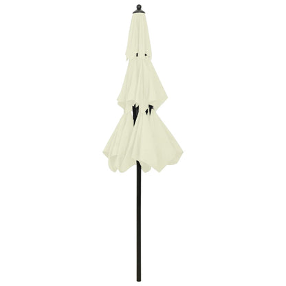 vidaXL Parasol | Sand | Polyester, Powder-coated Aluminium | Medium | Foldable